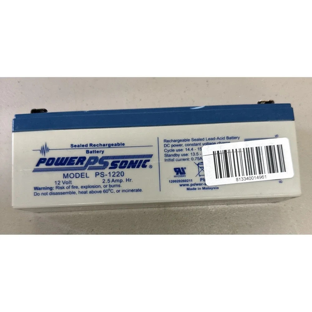 Power-Sonic PS-1220 12V 2.5AH AGM SLA Battery - Alarm UPS Medical F1 Terminal